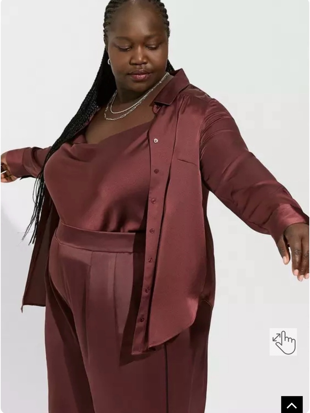NWT TORRID Madison Satin Button-Up Long Sleeve Shirt SIZE 5